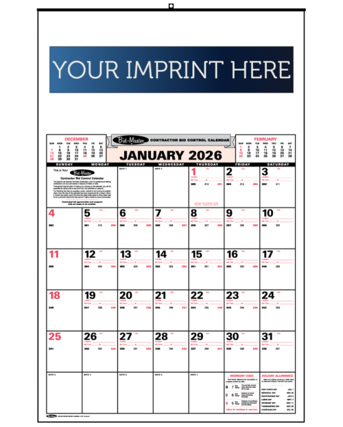 Bid-Master Wall Calendar