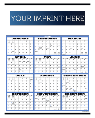 Display-A-Year Calendar - Blue