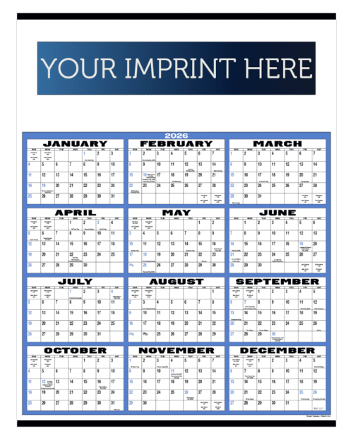 Display-A-Year Calendar - Blue