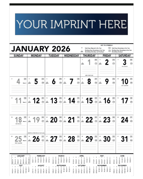Contractor Memo Calendar - Black & White