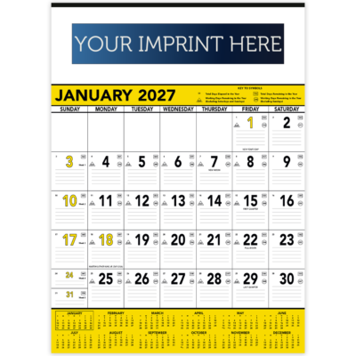 Contractor Memo Calendar - Yellow & Black