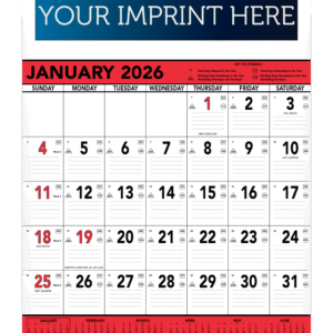 Contractor Memo Calendar - Red & Black