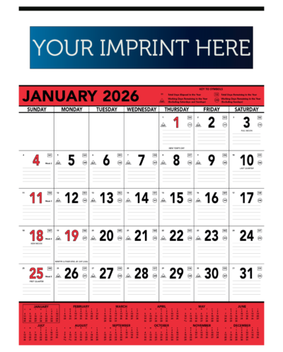 Contractor Memo Calendar - Red & Black