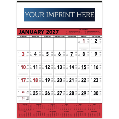 Contractor Memo Calendar - Red & Black