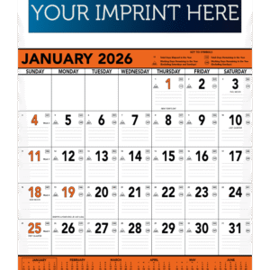 Contractor Memo Calendar - Orange & Black