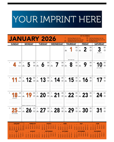 Contractor Memo Calendar - Orange & Black