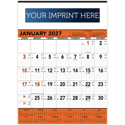 Contractor Memo Calendar - Orange & Black