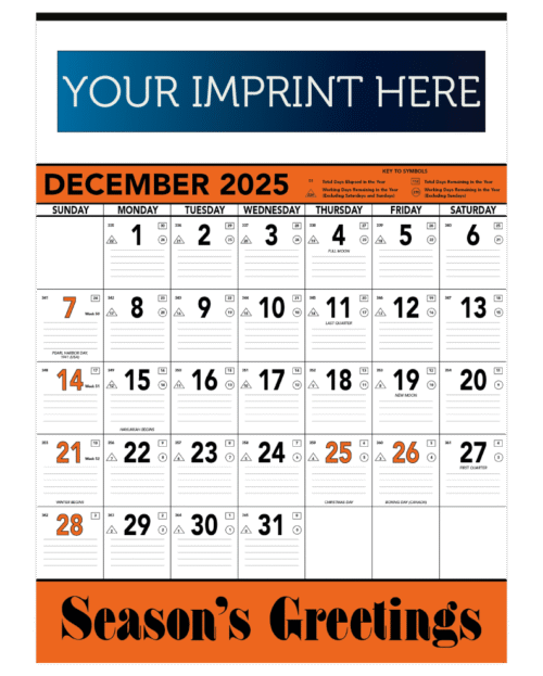 Contractor Memo Calendar - Orange & Black - Image 2