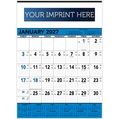 Contractor Memo Calendar - Blue & Black