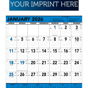 Contractor Memo Calendar - Blue & Black