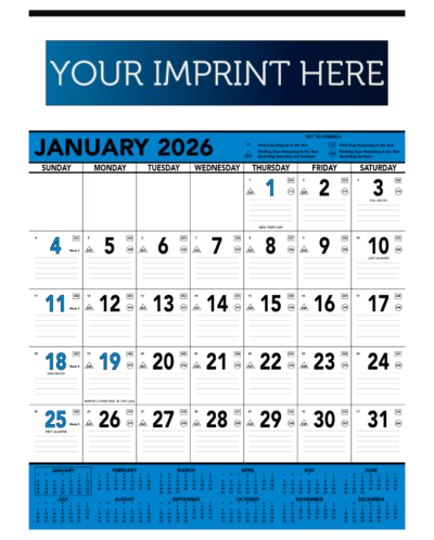 Contractor Memo Calendar - Blue & Black