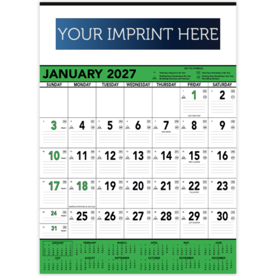 Contractor Memo Calendar - Green & Black
