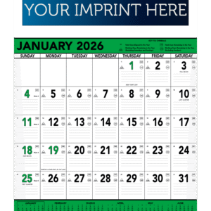 Contractor Memo Calendar - Green & Black