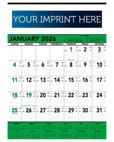 Contractor Memo Calendar - Green & Black