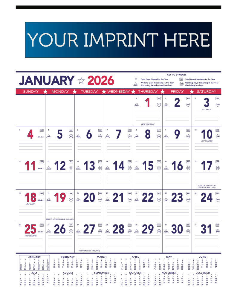 Contractor Memo Calendar - Patriotic