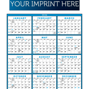 Span-A-Year Calendar - Blue - Non-Laminated