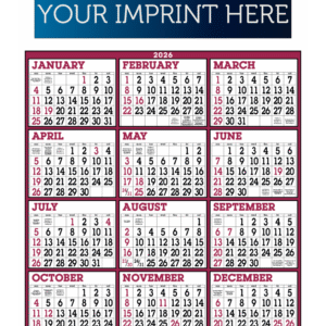 Big Numbers Span-A-Year Calendar