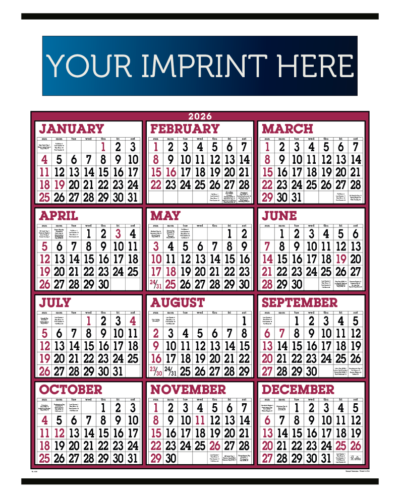Big Numbers Span-A-Year Calendar
