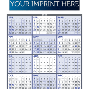Span-A-Year Calendar - Blue & Gray - Non-Laminated