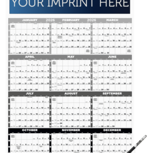 Time Management Span-A-Year - Black & White - Non-Laminated