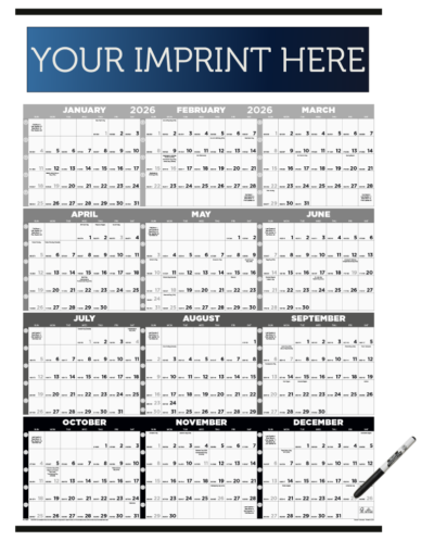 Time Management Span-A-Year - Black & White - Non-Laminated
