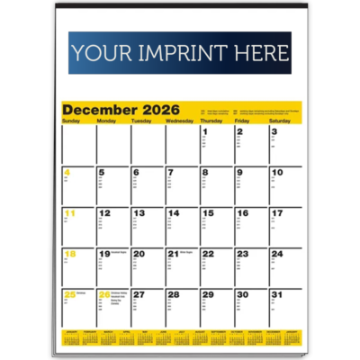 Memo Minders Multi-Sheets Calendar - Yellow & Black