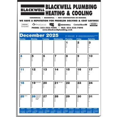 Memo Minders Multi-Sheets Calendar - Blue & Black