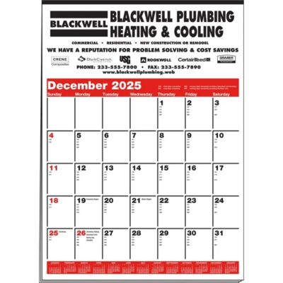 Memo Minders Multi-Sheets Calendar - Red & Black