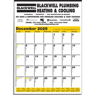 Memo Minders Multi-Sheets Calendar - Yellow & Black