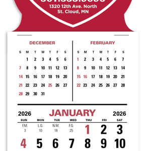 Press-N-Stick Calendar - 3-Month Vertical