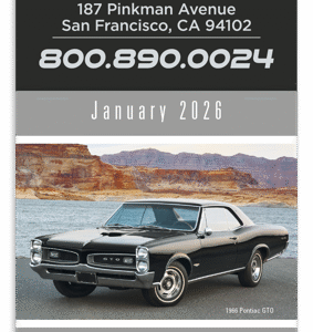 Press-N-Stick Calendar - Cruisin' Cars