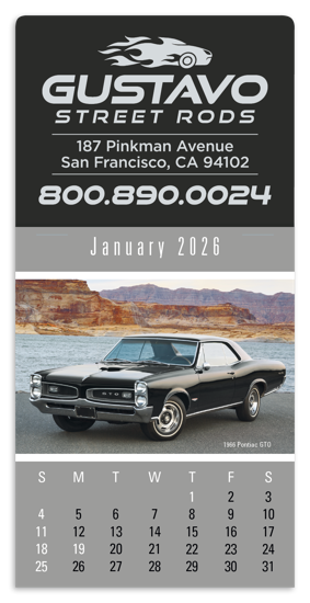 Press-N-Stick Calendar - Cruisin' Cars