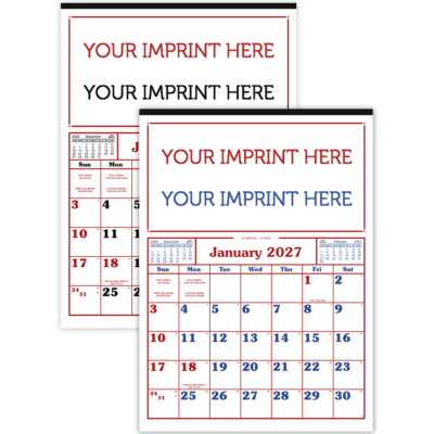 S&K Commercial 12 Sheet Calendar - Bold Numbers with Room to Write