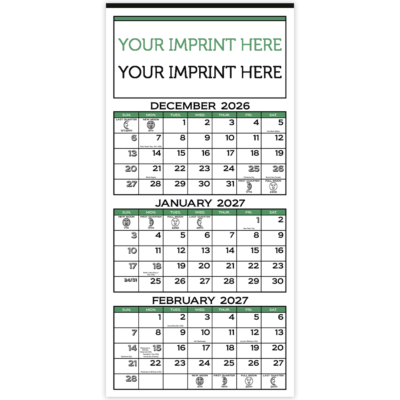 S&K 3-Month Display 12-Sheet Calendar